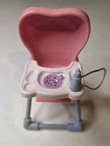 Fisher Price Loving Family Dollhouse Pink Baby Girl Highchair Chair Nursery - Picture 1 of 13