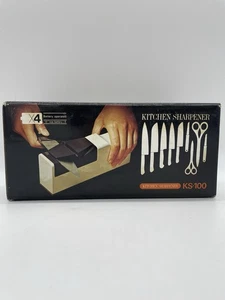 VTG Hitachi KS-100 Cordless Knife Sharpener White Battery Operated Japan Tested - Picture 1 of 24