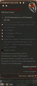 Diablo 4 Season 9 4GA Ebonpiercer max roll - Picture 1 of 1