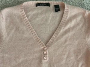 VTG LORD & TAYLOR Pink Soft Henley Cashmere Two Ply Sweater Women's Medium - Picture 1 of 4