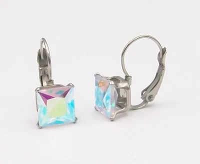 Pendientes Palanca Aurora Boreal 316L Acero Quirúrgico Hipoalergénico 8MM Foto 1 de 3