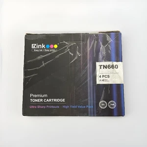 EZink 4 Pack Replacement Black Toner Cartridges Compatible for Brother TN660 - Picture 1 of 8