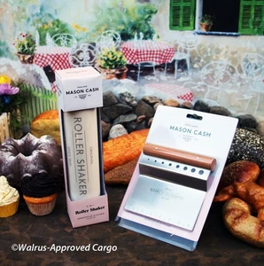 ANTHROPOLOGIE MASON CASH ROLLER SHAKER & BENCH SCRAPER -NIB- DOUGH WELL SPENT! - Picture 1 of 17