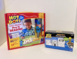 Hot Dots Jr Let's Master Pre-K Reading Pen 100 Lessons and Telling Time Box