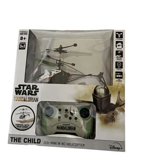 Star Wars Mandalorian Baby Yoda 2CH Mini IR RTF Electric RC Helicopter New - Picture 1 of 2