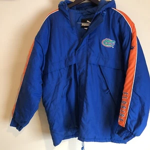 VINTAGE Puma Florida Gators Jacket Men Blue Bomber Big Logo NCAA Puffer - Picture 1 of 18