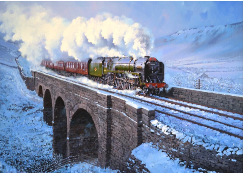 BR Britannia Class Ais Gil Steam Train Blank Christmas Birthday Card
