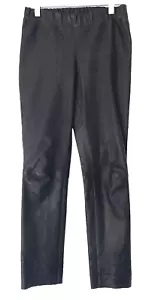 JOSEPH BLACK LAMBS SKIN LEATHER LEGGINGS SIZE 38 UK 10 ELASTICATED WAIST - Picture 1 of 6