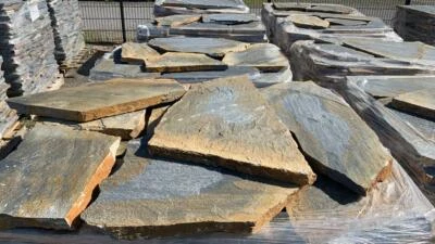 Natursteine Bruchstein Terrassenplatten Polygonalplatten Quarzit Pilio Blau 15m² - Bild 1 von 4
