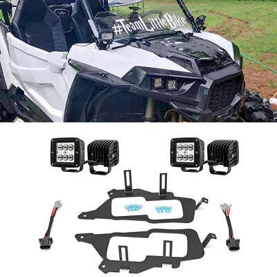 Dual 3" LED Light Pods Headlight Mount Kit For 2016-2025 Polaris General 1000 - Image 1 of 4