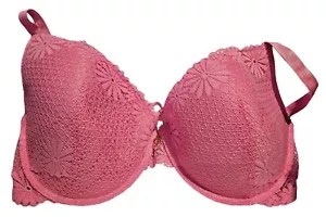 Juicy Couture Intimates Gr. 42 D Rosa Spitze Sexy Pushup Bügel BH Anhänger Verschluss - Bild 1 von 9
