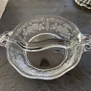 Fostoria Midnight Rose 2 section relish dish 8 1/4" handle to handle - Picture 1 of 4