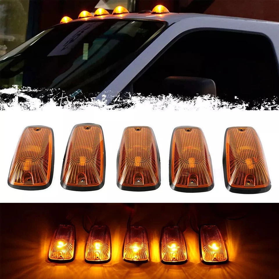LED Cab Roof Parking Marker Clearance Lights 5 Piece For Chevy GMC Pickup Truck - Изображение 1 из 4