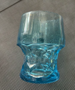 Vintage Aqua Teal Blue 4” Juice Glass Hazel Atlas? Viking Georgian Colonial? - Picture 1 of 5