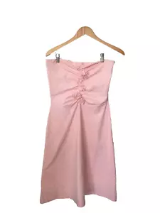 Boston Proper Woman’s Pink Sleeveless Halter Dress - Ruched Embellished SZ Small - Picture 1 of 6
