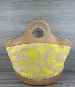 Kate Spade Tote Large Summerton Straw Handbag (Brown Yellow) - Picture 1 of 9