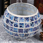  Herzstck Im Mosaik-Stil Handgefertigter Kerzenstnder Blau Und Wei