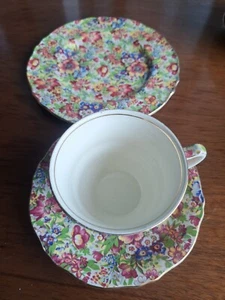 Royal Winton Grimmwares Sunshine Teetasse Untertasse und Dessertteller - Bild 1 von 6