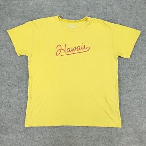 Hollister Shirt Men's Medium Yellow Hawaii Graphic Tee Short Sleeve Cotton Adult