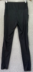 Unbranded Girls Black Silky High Rise Activewear Leggings With Pockets Size L - Picture 1 of 8