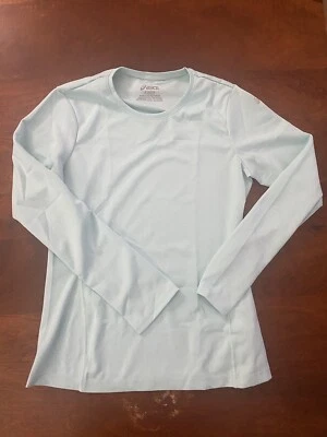 Camisa Asics Mujer Pequeña Verde Manga Larga Correr Correr Correr Entrenamiento Informal DEFECTOS Foto 1 de 4