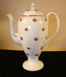 Wedgwood Ditsy Pink Rose Rosebud  Coffee Pot  White Approx  1 3/4  Pints - Picture 1 of 18