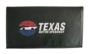 TEXAS MOTOR SPEEDWAY CHECKBOOK COVER WALLET Combo Genuine Bombay Buffalo LEATHER - Picture 1 of 7