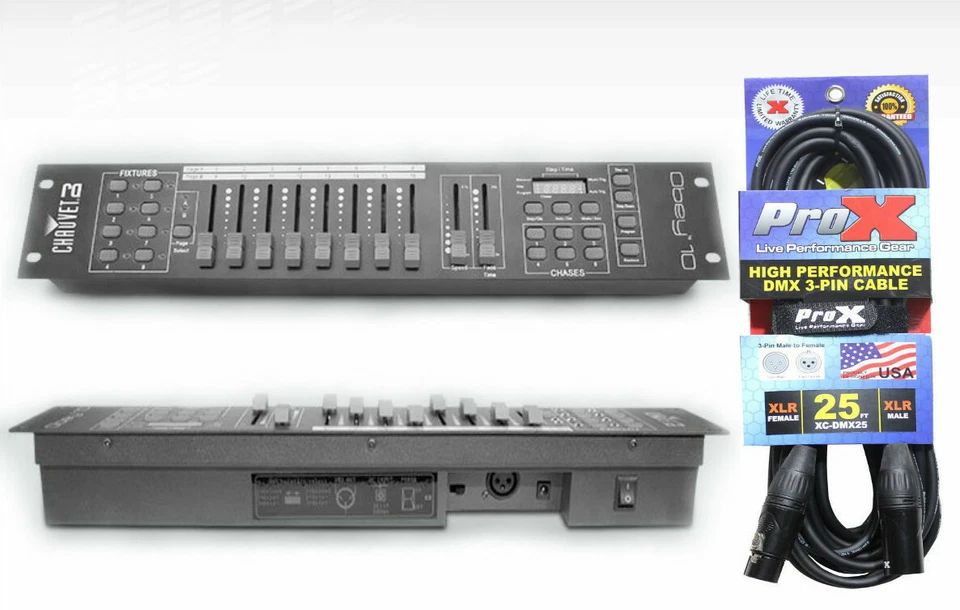 Chauvet DJ Obey 10 Rackmount 128-Ch Universal DMX Controller & 25Ft DMX Cable - Image 1 of 1