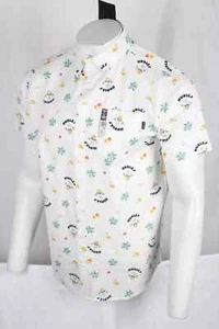 Hurley Men's Favorite Fruit Bros Short Sleeve Button Shirt Small S White - Picture 1 of 3