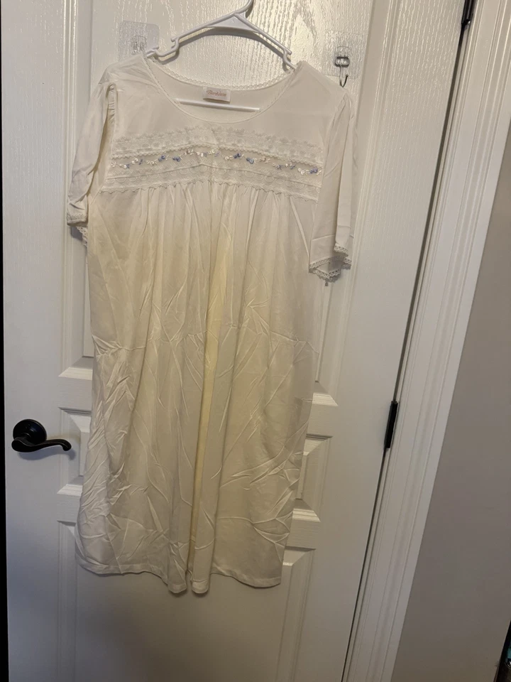 Camisón Romántico Bordado Barbizon Transparente L-XL leer Foto 1 de 4