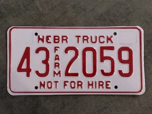 *99 CENT SALE* 1990's Nebraska Farm Truck License Plate # 43-2059 NEW Unused USA - Picture 1 of 1