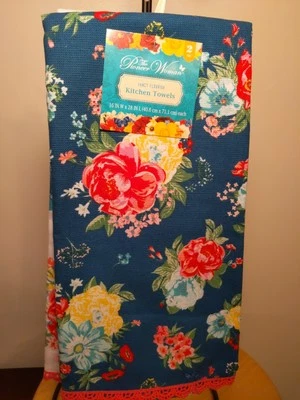Juego de toallas de cocina florecientes de lujo para mujer Pioneer, multicolor, 16" W x 28" L Foto 1 de 4