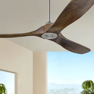 60" Visual Comfort Maverick Steel and Walnut Ceiling Fan with Remote - Image 1 of 3