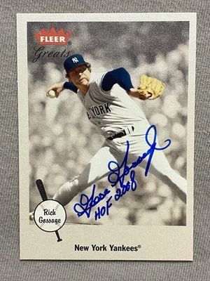 NEW YORK YANKEES- GOOSE GOSSAGE AUTOGRAPH 2002 FLEER GREATS #55 TRADING CARD - Image 1 of 2