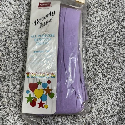 Vintage Hanes Beverly Jane Leggings Girls 4-6X Purple Red Label Made in USA - Image 1 of 4