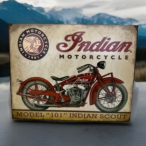 Tin Signs Indian Scout Motorcycles Classic Reproduced From Authentic Vintage Ad - Picture 1 of 7