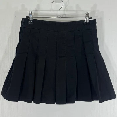 J.Galt Black Pleated Mini Skirt Skort Side Zipper Y2K Casual Skater Women Size S - Image 1 of 4