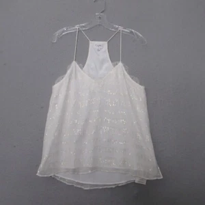 Cami NYC Tank Small Ivory Gold Silk Metallic Fairy 90s Y2K Dainty Romantic - Picture 1 of 13