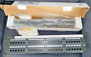 Monoprice 24 & 48 Cat6 Patch Panels MP-C6U8BBH48 MP-C6U8BBH24 - Picture 1 of 4