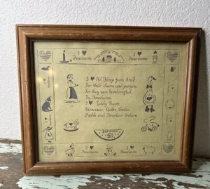 Primitive Vintage Scissor Mirror Cutting Picture Art Framed"read" - Picture 1 of 11