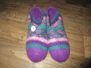 Sommerangebot...Filzpuschen-Hausschuhe👣Gr.41 Handgestrickt, mit 💞gemacht;0) - Bild 1 von 2