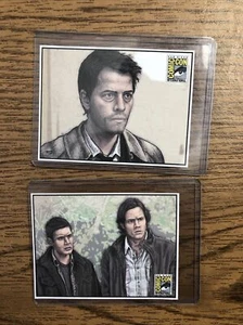 SDCC 2011 Exclusive Supernatural Sketch Card Set Of 2 Celona - Picture 1 of 2