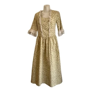 Wild West Mercantile Pioneer Dress M Cotton Pioneer Lace Floral Reenactment - Picture 1 of 19