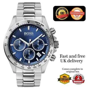 HUGO BOSS HB1513755 HERO SPORT LUX BLUE DIAL BRACELATE WATCH - - Picture 1 of 4