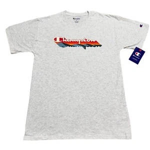 Champion NWT Mens Size M Oatmeal Heather Logo Classic Graphic Tee T-Shirt - Picture 1 of 6