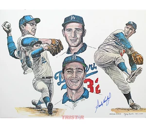 Sandy Koufax Signed Autographed Dodgers Career Collage 18x24 Lithograph PSA LOA - Picture 1 of 3