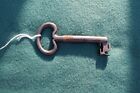 18TH CENTURY KEY  MINIMAL RUST 4 1/4 INCHES LONG HANDLE 1 7/8 INCHES ACROSS