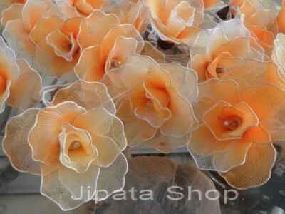 Blooming Orange Rose Nylon Party-Wedding-Decoration Christmas110V Light String - Image 1 of 4