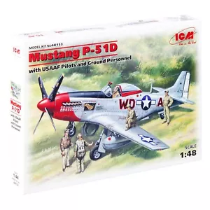 Mustang P-51D USAF fighter + US Pilots and technics ICM 48153 Plastic model 1:48 - Picture 1 of 16