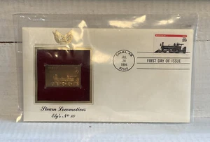 Steam Locomotives--Ely's No 10-1st day issue-Golden Replica USPS 1994 - Picture 1 of 11
